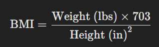 BMI calculate formula 2